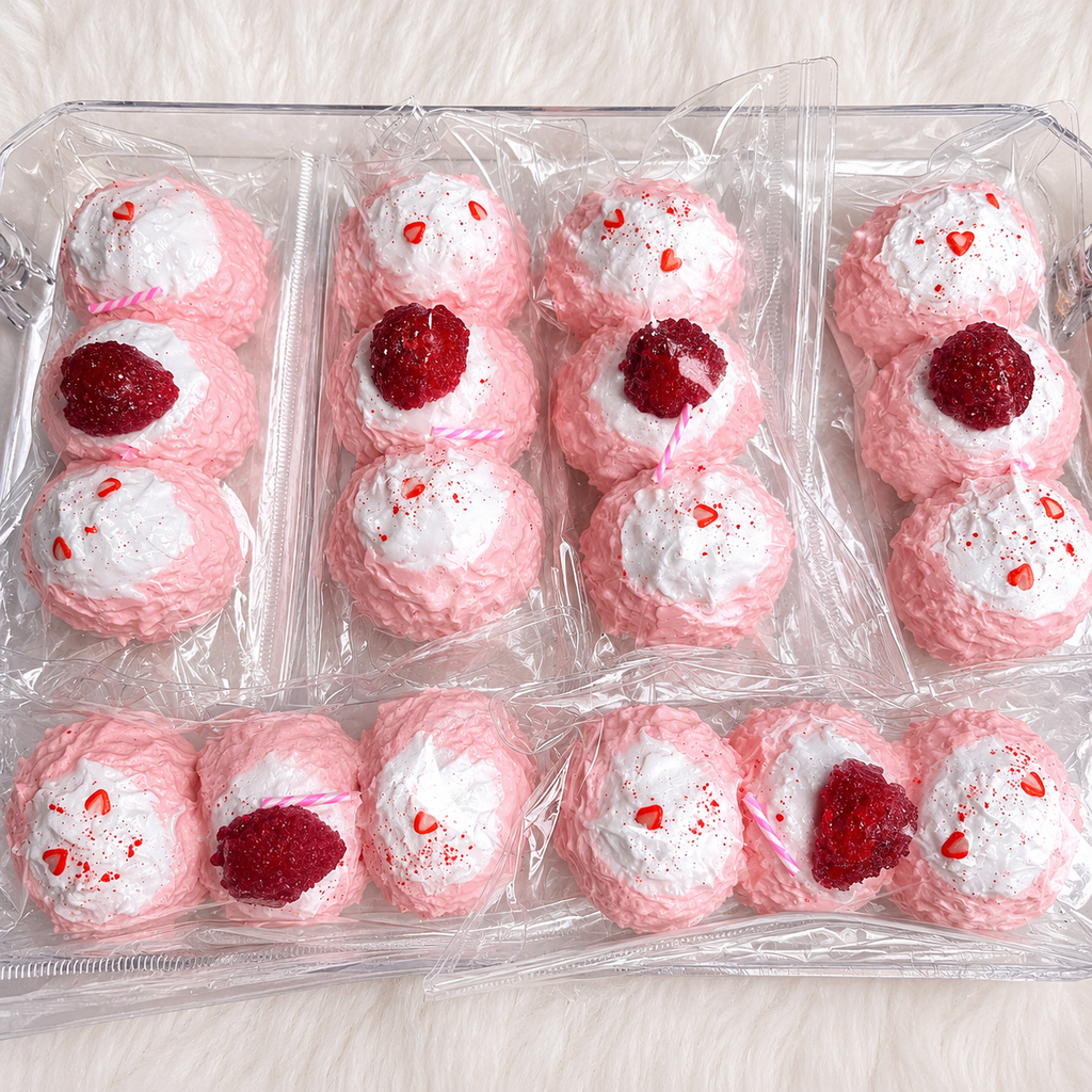 Triple Strawberry Cheese Ball Squishy