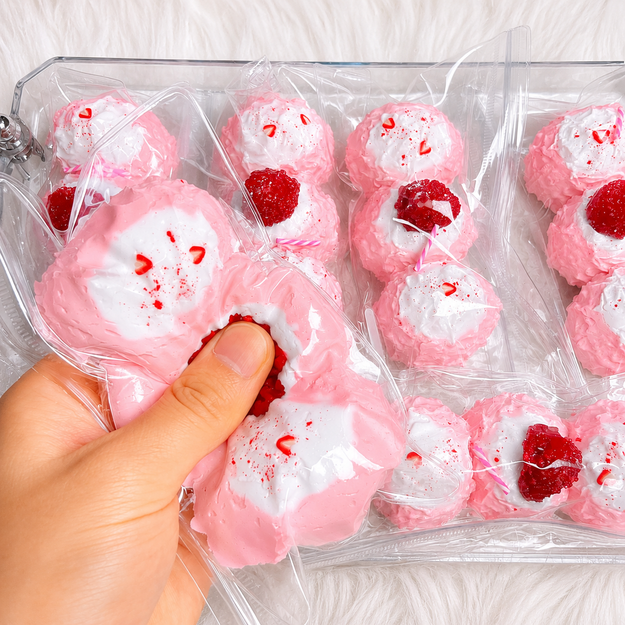 Triple Strawberry Cheese Ball Squishy
